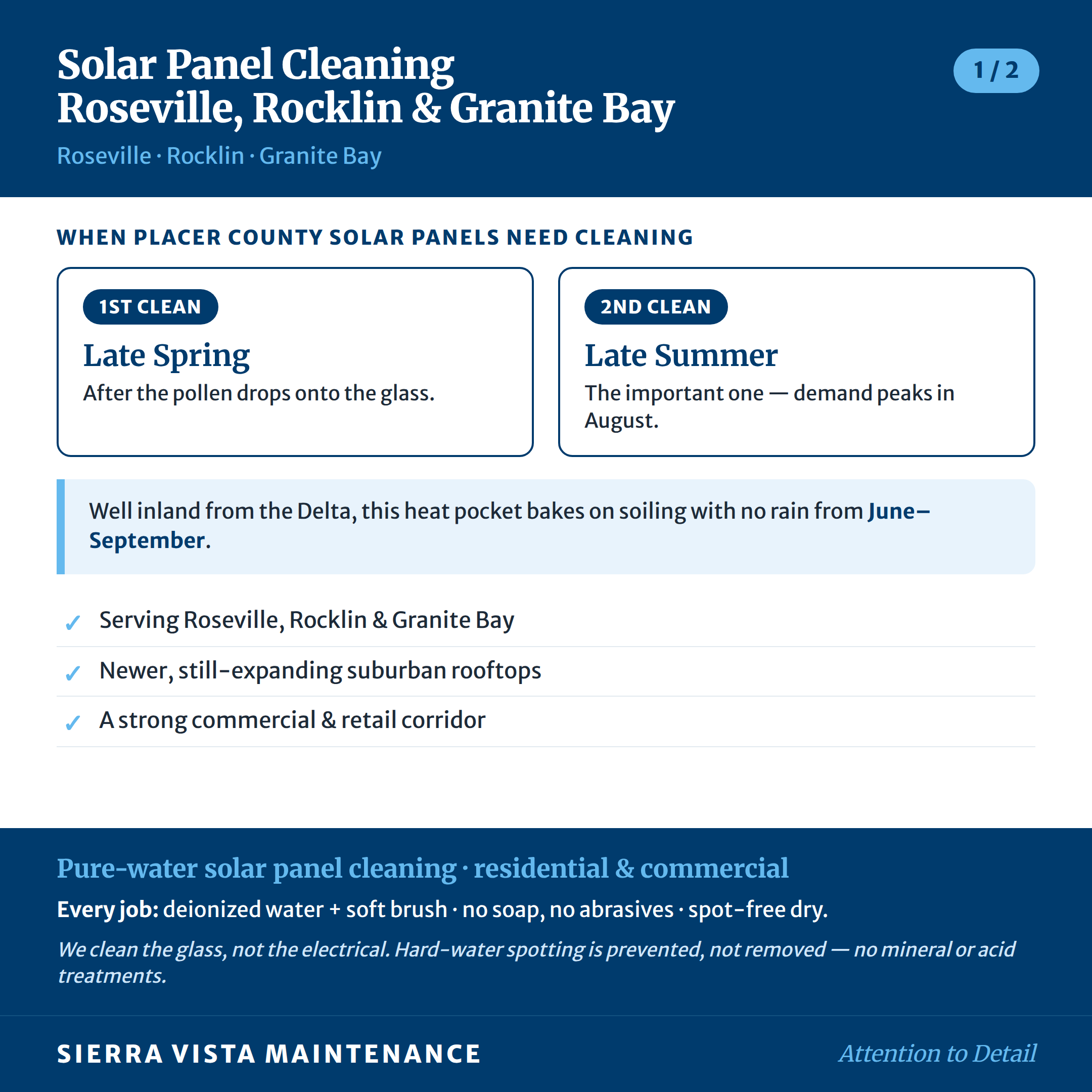 Solar Panel Cleaning for Roseville, Rocklin & Granite Bay: When panels need cleaning